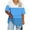 Blue, variant on Sexlip Womens Swimsuit Set Color Block Stripe Cover Up Design Crew Neck 3/4 Sleeve Loose Silhouette Quick Dry Fabric for Casual Beach Days Gray XL