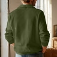 thumbnail image 4 of Resicozy Men's Quarter Zip Sweaters Zip Up Casual Solid Color Pullover Waffle Mock Neck Turtleneck Army Green 2XL, 4 of 6