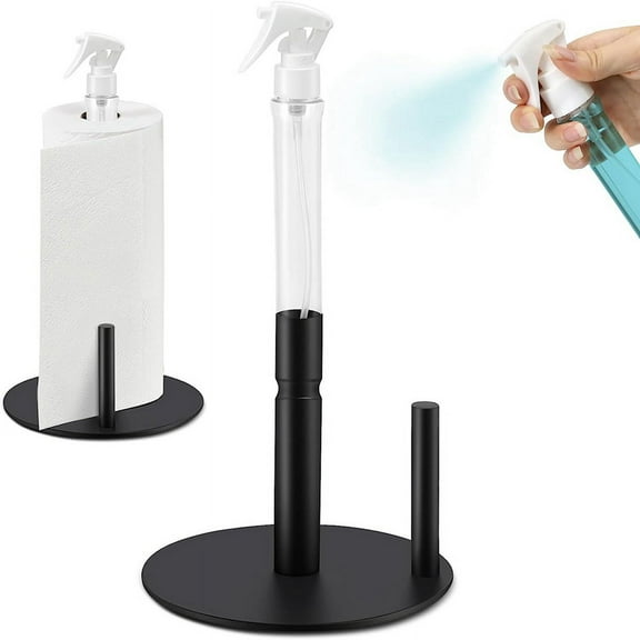 Paper Towel Holder with Bottle,Stainless Steel Countertop
