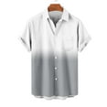 thumbnail image 4 of YLSDY Mens Gradient Linen Shirts Casual Contrast Color Collared Button Down Short Sleeve Beach Summer Shirts Gray XXL, 4 of 6