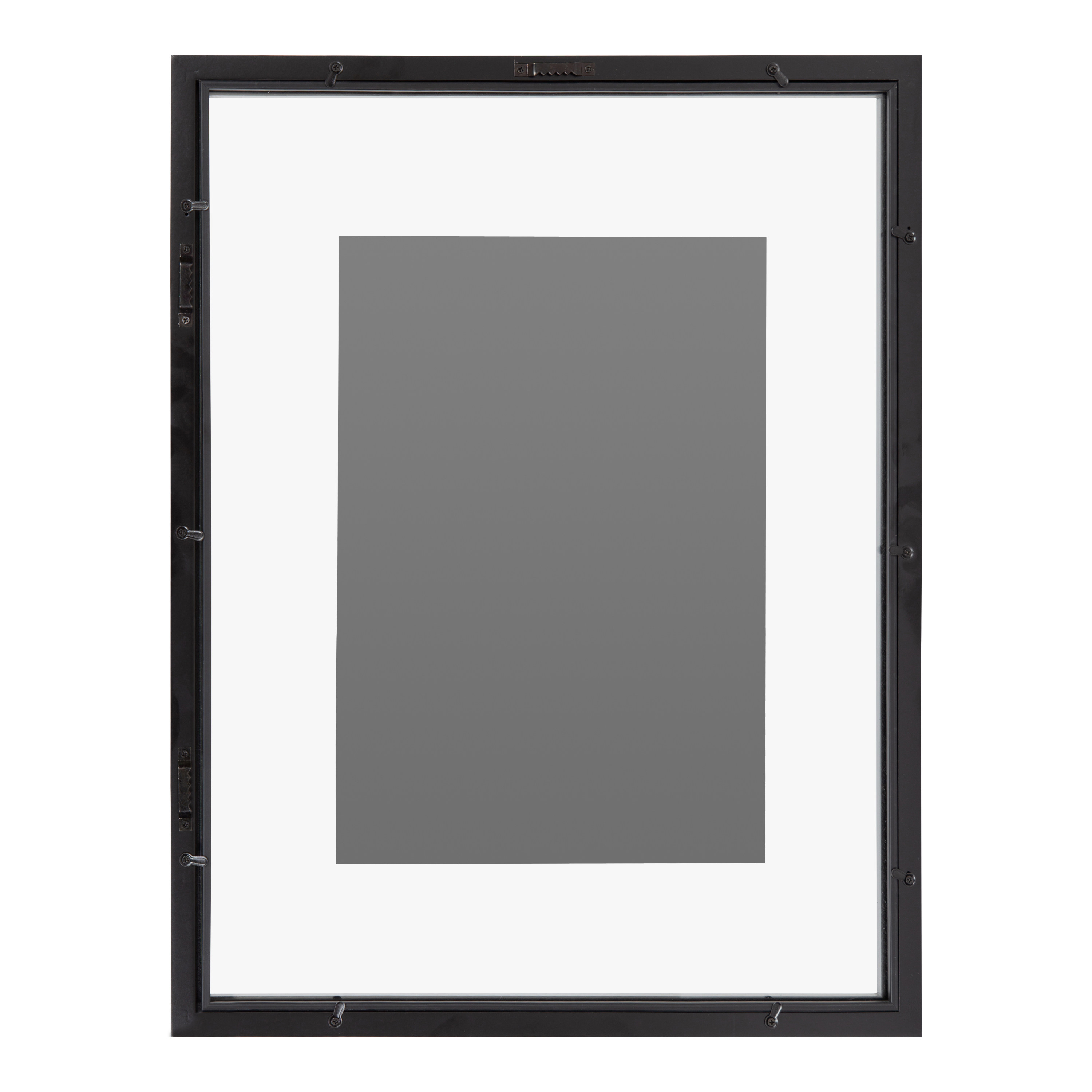 DesignOvation Modern Gallery Floating Wood Picture Frame, Set of 2, 14" x 18", Black, Floating Picture Frames for Wall