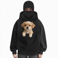thumbnail image 2 of NOLDARES Cat Pouch Hoodie for Women Kangaroo Pocket Dog Pouch Sweatshirts Pet Carrier Pullover Animal Holder Long Sleeve Tops,Black,L, 2 of 5