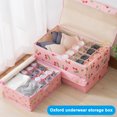 thumbnail image 2 of Cute Cartoon Printed Oxford Cloth 13 Grid Socks Bra Panty Underwear Storage Organizer Box, 2 of 5
