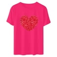 thumbnail image 4 of ICHUANYI Women's Shirts Fashion Casual Crew Neck Short Sleeve Tops Heart Print T-shirt Cloth New Trending, 4 of 6