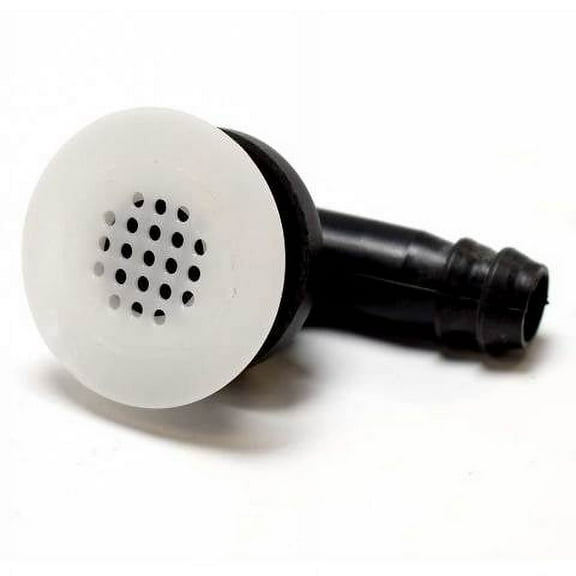 Boat Scupper Drain Elbow 3999 | Black White 5/8 Inch W / Strainer