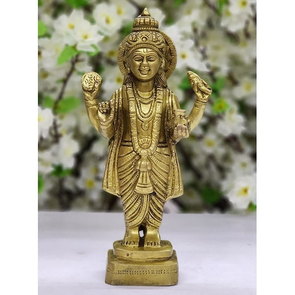 Dhanvantari Avatar of Lord Vishnu God of Ayurveda Lord Dhanvantri Brass Statue God of Ayurveda HealingVishnu Statue for Hospitals and Clinic Brass Vishnu Idol Dhanvantri Sculpture - AtoZ India Cart