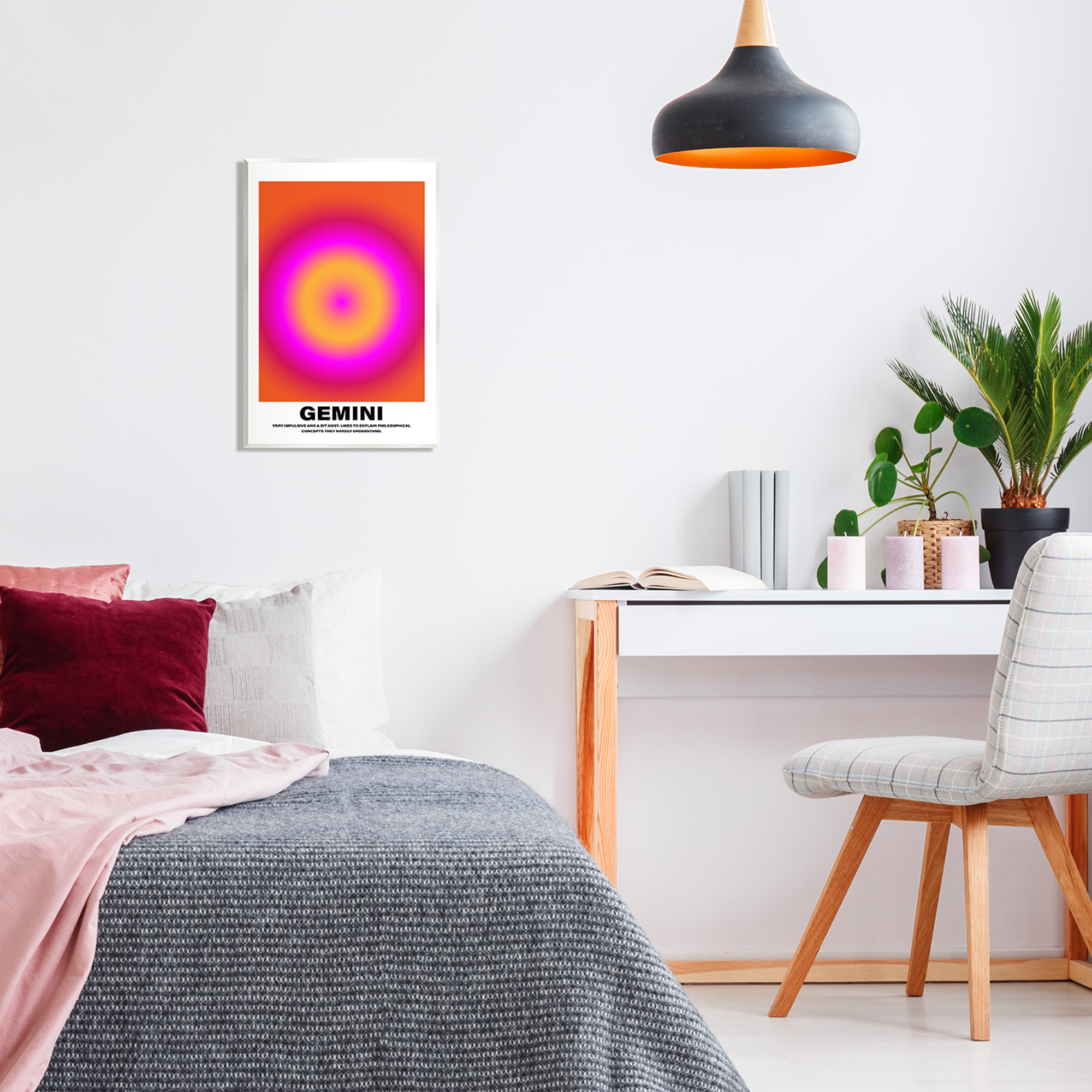 Stupell Industries Funny Gemini Astrology Abstract Painting Unframed Art Print Wall Art, 13 x 19