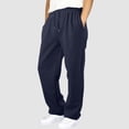 thumbnail image 6 of Baggy Sweatpants Mens Casual Straight Wide Leg Sweat Pants Drawstring Athletic Workout Gym Jogger with Pockets Navy M, 6 of 7