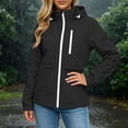 thumbnail image 6 of vdgthytj Womens Rain Jacket Windproof Drawstring Hooded Jackets Lightweight Waterproof Solid Travel Hiking Outwear with Pockets(Large,Black), 6 of 7