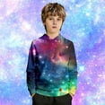 thumbnail image 6 of SOFTCCLO Girls Hoodies Space Galaxy Print Loose Pullover Hoodie Top Casual Comfort Hoodies for Girls Size 3-4Y, 6 of 8