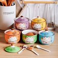 thumbnail image 2 of Ceramic Lucky Cat Sugar Bowl Spice jar Storage Jar with Lid And Spoon, 2 of 6