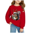 thumbnail image 2 of Wxolcjlv Toddler Boys Christmas Hoodies Cartoon Squirrel Print Long Sleeve Cute Casual Sweatshirt unisex Loose Cozy Winter Warm Hoody Pullover Dailywear Sweaters，8-10 Years, 2 of 3