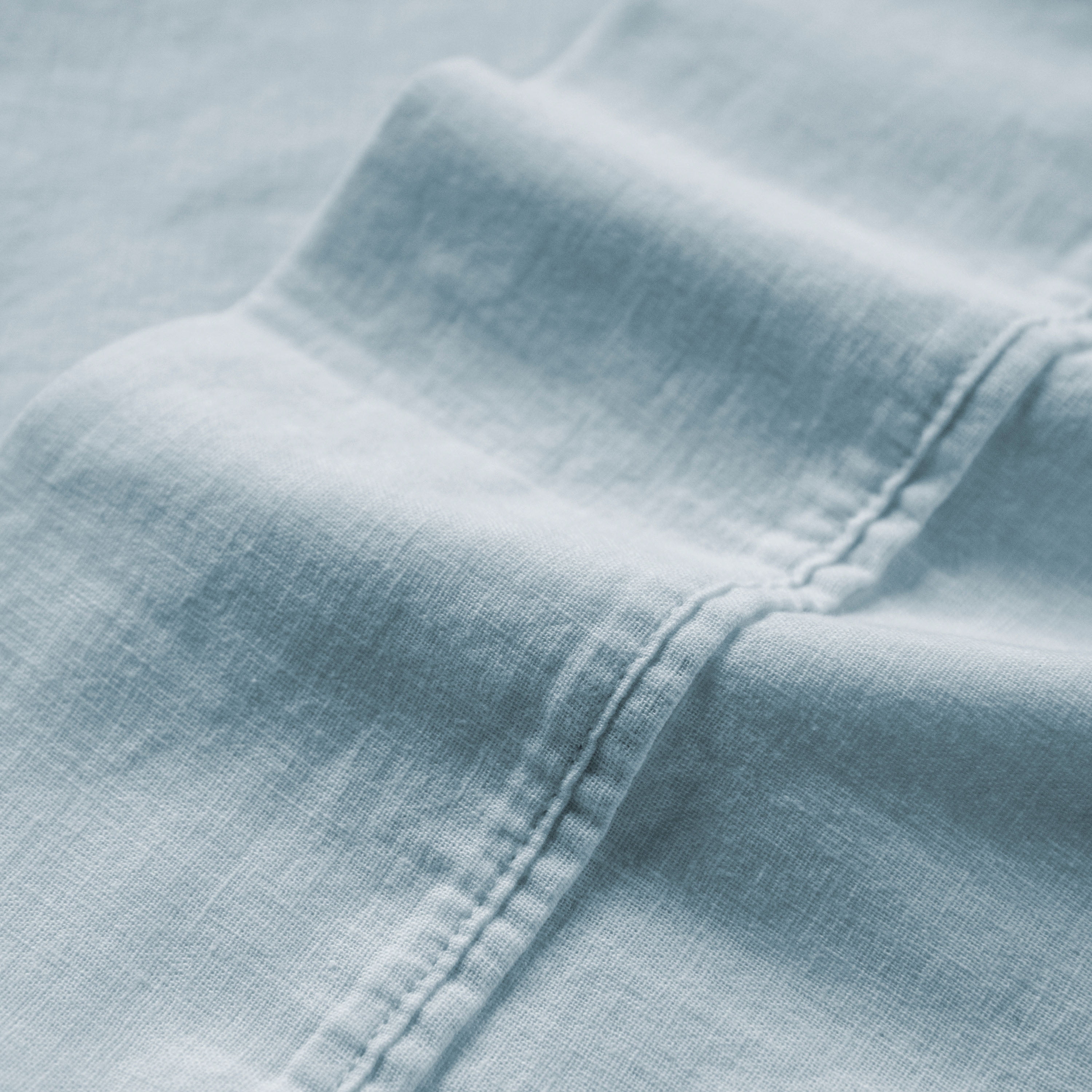 Seed & Stone Recycled Cotton Percale Bed Sheet Set, Soft, with Deep Pockets, Queen, Blue, 4-Piece