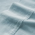 thumbnail image 6 of Seed & Stone Recycled Cotton Percale Bed Sheet Set, Soft, with Deep Pockets, Queen, Blue, 4-Piece, 6 of 13