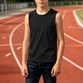 thumbnail image 5 of BCSIOAOI Toddler Boys Tank Tops,Cotton Crew Neck Plain Solid Sleeveless Casual Sports Tank Tops Black 3-4t, 5 of 6