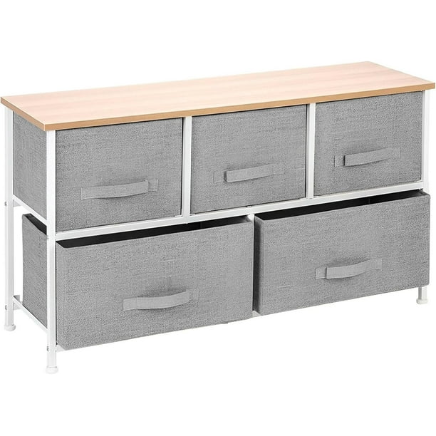 Cajonera Bluelander, 5 Cajones, 2 Niveles y 1 Repisa, Estructura Acero, Gris Claro