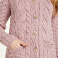 thumbnail image 3 of 6 Buttoned Cardigan Sweater For Women Made By Aran Woollen Mills, Pink, Small, 3 of 8