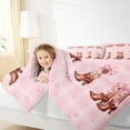 thumbnail image 4 of Homewish Pink Bowknot Boot Bedding Comforter Set for Kids, Western Bowgirl Bowboy Twin Comforter Sets, Fashion Buffalo Plaid Reversible Bedding Set, Lightweight Room Decor, 2pcs, 4 of 8
