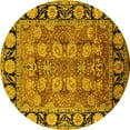 thumbnail image 1 of Ahgly Company Indoor Round Oriental Yellow Industrial Area Rugs, 8' Round, 1 of 4