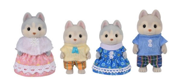 Calico Critters Husky Family, Set of 4 Collectible Doll Figures
