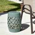 thumbnail image 2 of Outsunny 13" x 18" Outdoor Ceramic Garden Stool, Blue, 2 of 10