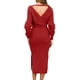 thumbnail image 2 of Vestido informal de mujer con cuello en V y espalda escotada: diseño elegante para todas las estaciones, lavable a máquina, tallas S-XL, largo 105-108 cm., 2 of 5