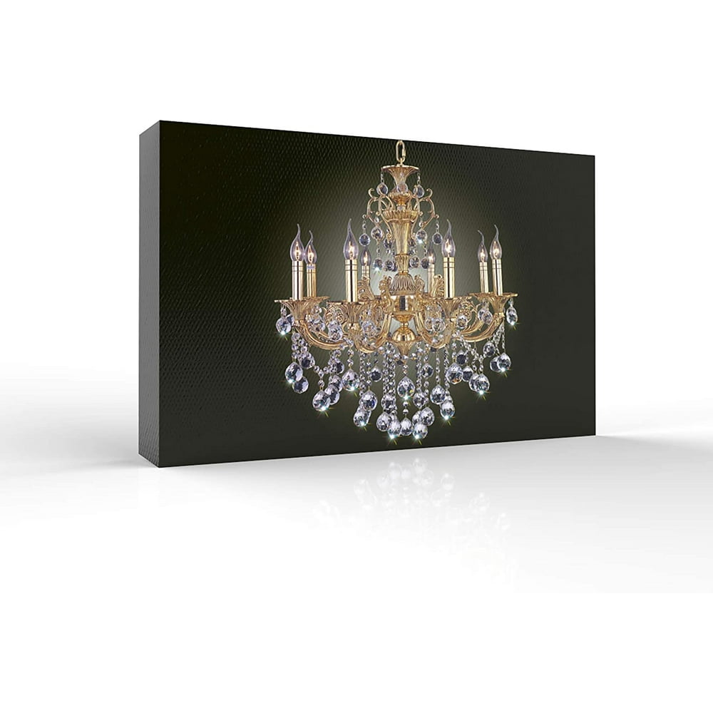 wall26 Canvas Wall Art Crystal Chandelier Shining for Bedroom