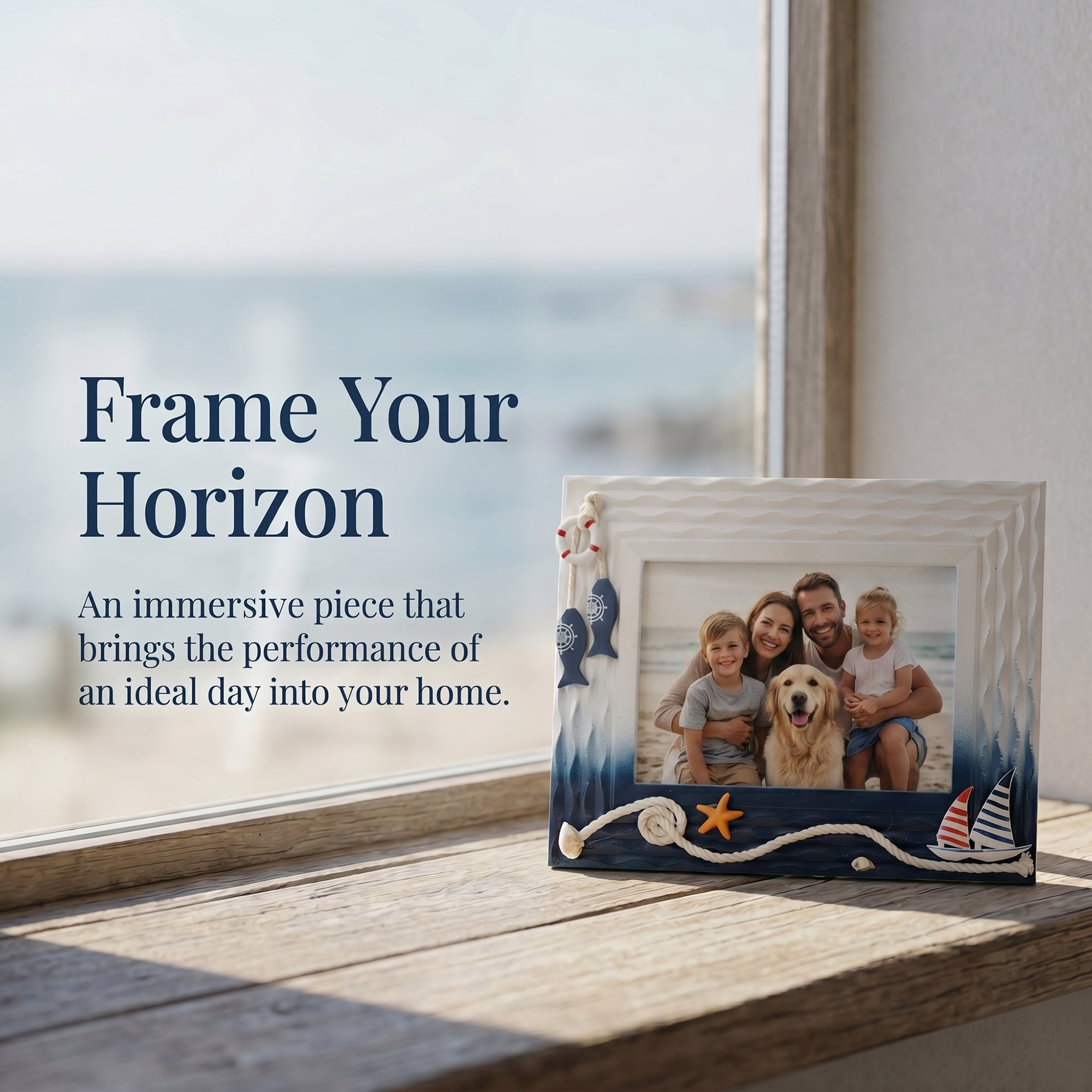 Unique Bargains Coastal Seashell Ocean Shell Photo Frame Vertical Ocean 5" x 7"