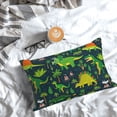 thumbnail image 5 of Naloa Dinosaurs and Flowers Pillow Covers, Throw Pillow Case Cushion Covers,Cushion for Bedroom,Couch,Home-16"x24", 5 of 6
