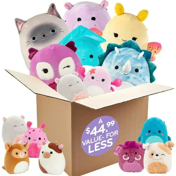 Squishmallows Mystery One 10" & Two 5" 3-Squish Value Pack - Get ONE Jumbo & Two Mini Jazwares Plush for Less - Soft & Squishy Stuffed Animal Toy - Great Gift Set for Kids, Girls & Boys