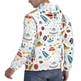 thumbnail image 6 of Kdxio Cartoon Space Print Mens Casual Hooded Collar Drawstring Hoodies Pullover Sweatshirts Casual Long Sleeve Shirts-Medium, 6 of 7