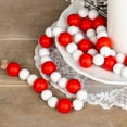 thumbnail image 4 of 2pc Red and White Wooden-Beaded Garlands - for Christmas and Everyday Decor - Factory Direct Craft, 4 of 5