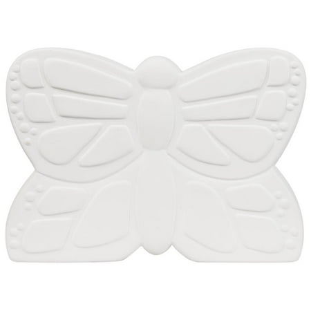 Hello Hobby Ceramic Paintable Bank Butterfly Figurine, 6" x 4.25" x 2.5" White Craft Base, New