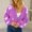 Purple, variant on Voncos Cardigan Sweaters for Women Long Sleeve Knit Christmas Sweaters Floral Open Front Corrped Jacket Outerwear