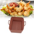 thumbnail image 4 of Panier de Friteuse, Doublure de Friteuse Sans BAP Anti Stick 2 Pcs Silicone pour la Cuisson Noir, Brun, 4 of 8