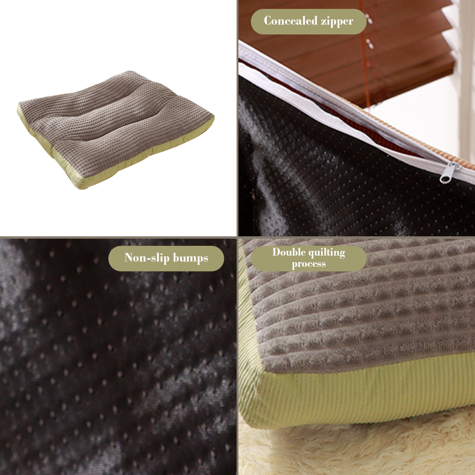 Matoen Dog Bed for Medium Dogs - Big Orthopedic Waterproof Dog Beds with Removable Washable Cover, Egg Crate Foam Pet Bed Mat, Suitable for Dogs Up to 35 lbs, Green