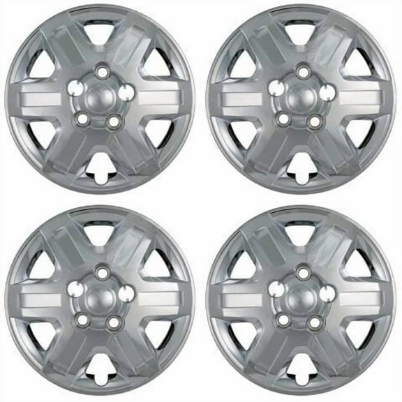 Fuel Rider Set of 4 16 inch Chrome Bolt-On Hubcaps With 6 Spoke Compatible With 2008-2013 Dodge Grand Caravan Standard Steel Wheel Covers