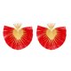 thumbnail image 5 of Pendientes en forma de corazón para mujeres de estilo retro, pendientes geométricos de borlas únicas en forma de abanico simple, pendientes de doble cabeza, joyas para parejas regalos de San Valentín, 5 of 5