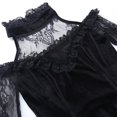 thumbnail image 4 of Herrnalise Women's dark gothic style Europe and the United States lace splicing shoulder dress long-sleevedRetro V-neck dresses S-L, 4 of 5
