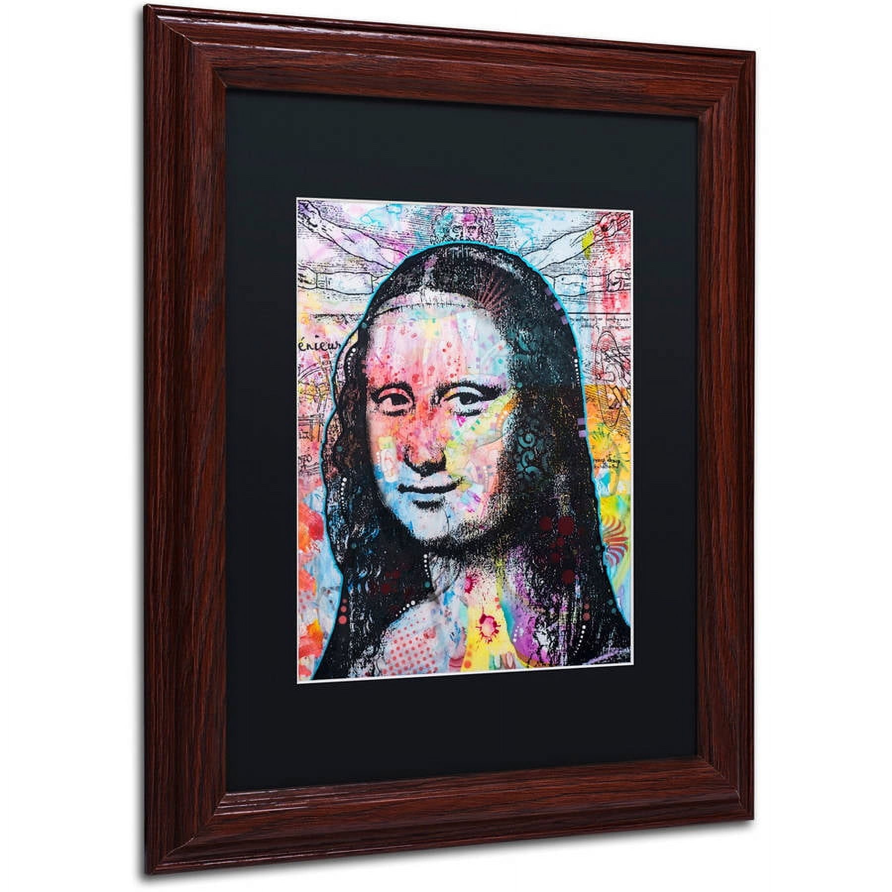 Trademark Fine Art "Mona Lisa" Canvas Art by Dean Russo, Black Matte, Wood Frame