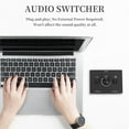 thumbnail image 2 of 3.5mm Audio Switcher, 2 Input 1 Output/1 Input 2 Output Audio Splitter Switcher, Audio Switcher Box, One-Key Mute Button,1 * 3.5mm Audio Switch Switcher 1 * 3.5mm Audio Cable,black, 2 of 8