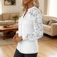 thumbnail image 2 of TaTaai Womens V Neck Solid Color Long Sleeve Tops Trim Detail Loose Casual Soft Blouse Breathable Elegant Shirt For Spring Summer Daily Vacation Outfits Gift, 2 of 9