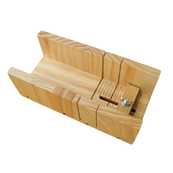 OUNONA Wood Soap Loaf Cutter Mold Premium Adjustable Cutter Mold Box Soap Making Tool Without Cutter (Wood Color)