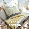 thumbnail image 3 of Y-PLWOMEN 100% Cotton Quilt King Size - Yellow Striped Lightweight Quilt, Floral Quilted Bedspread Lightweight Comforter Set, Soft Bed Spread for King Bed with Pillow Shams, 3 of 6