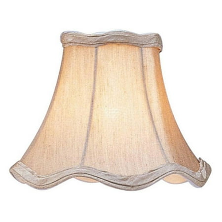 Champagne Glass Bell Shade - Livex Lighting Champagne Scallop Bell Clip Shade with Fancy Trim