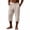 #0196-Beige, variant on Betivan Men's Linen Capri Pants Elastic Waist Solid Color Breathable Lightweight Calf Length Loose Fit Beach Vacation Outdoor Daily Trousers