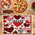 thumbnail image 2 of Amarainy Valentine Hearts Plaid Roses Table Mats Set of 4 for Home Kitchen Table Decor 12x18 inch, 2 of 5