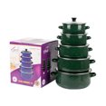 thumbnail image 1 of Wholesale Available: 5-Piece Enamel Cookware Set with Speckled Design – Durable Ceramic Enamel Stockpots for Soups/Stews, Gas Stove Compatible, Compact Storage (73.5x25x57.5cm Box), Assorted Colors:, 1 of 5