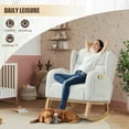 thumbnail image 5 of Timbernest Rocking Chair for Nursery, Accent Chair with Side Pocket, Wingback Rocker Glider with High Backrest, Ivory Teddy, 5 of 10
