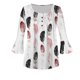 thumbnail image 4 of Ichuanyi liquidación para mujeres camiseta casual impresa 3/4 manga redonda botón de colmillo ruchoso blusa blusa ICHUANYI WER2023082209221, 4 of 4